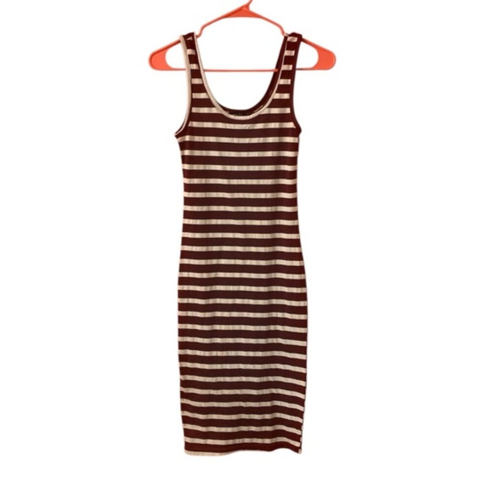 Rue21 Striped Sleeveless Dress - Brown and Cream XS